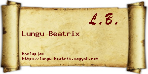 Lungu Beatrix névjegykártya
